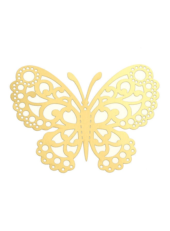 NIBEMINENT 12-Piece 3D Butterfly Wall Stickers Gold - Image 1