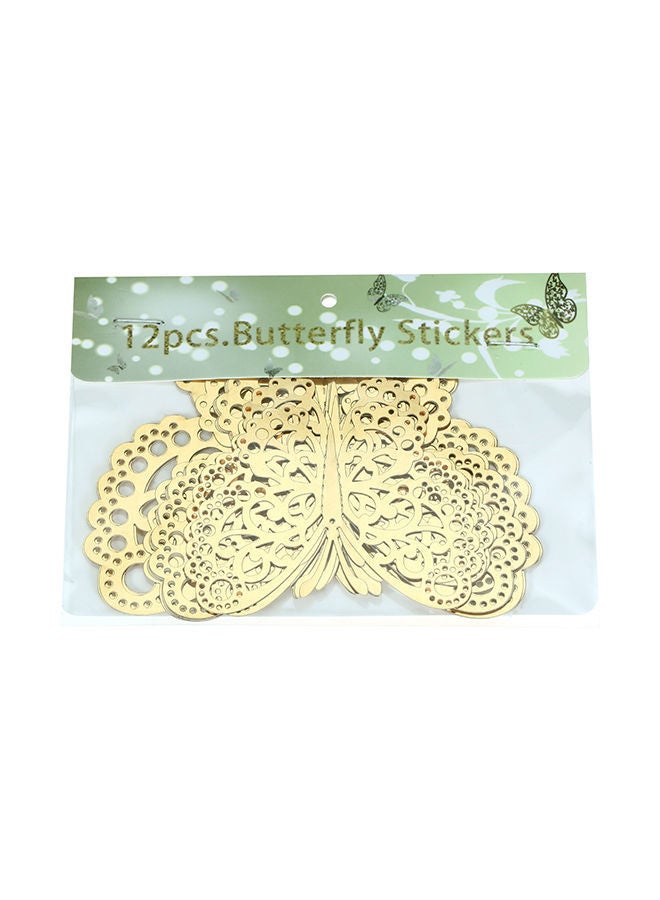 NIBEMINENT 12-Piece 3D Butterfly Wall Stickers Gold - Image 3
