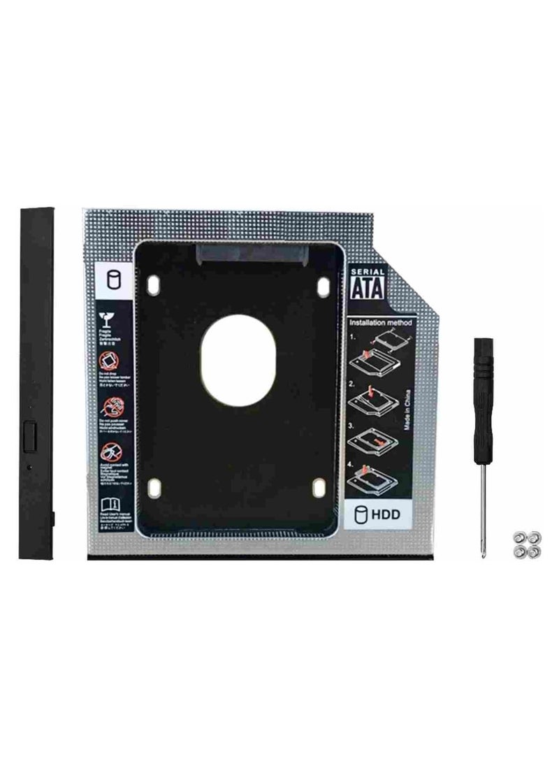 SOLDOUT SATA 3.0 2nd HDD Caddy 9.5mm 2.5" 2TB SSD Case Hard Disk Enclosure for Laptop DVD-ROM Optical Slot  - Image 1