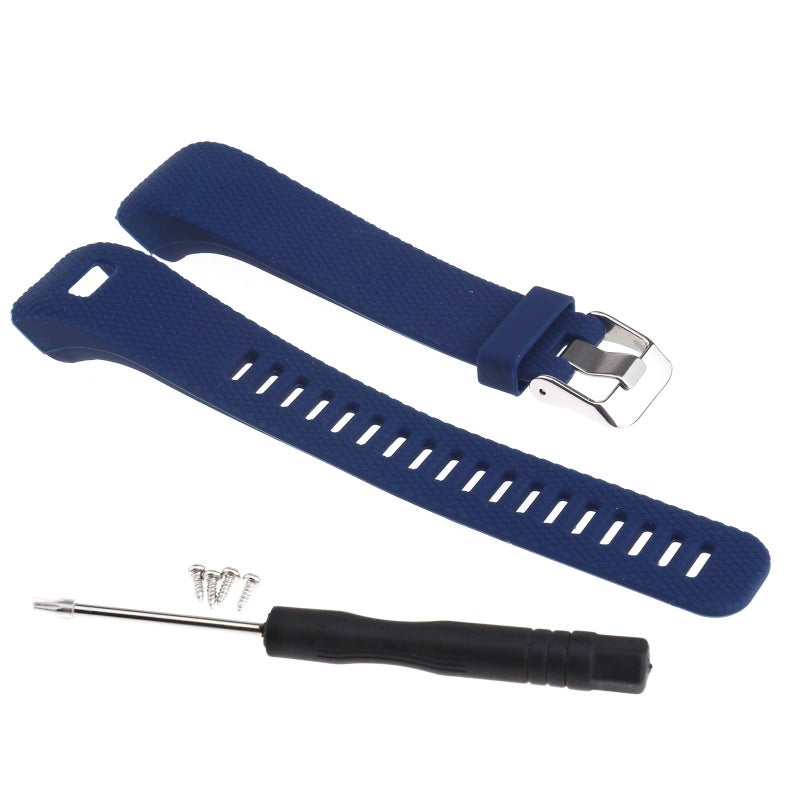 SING F LTD Watch Strap Sports Band Bracelet Wrist Straps Blue Embossing Replacement Compatible with GARMIN Vivosmart HR+ Approach X10/X40 Fitness Watch - Image 1