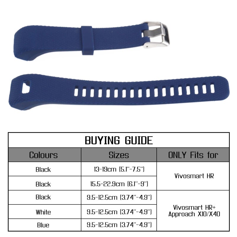 SING F LTD Watch Strap Sports Band Bracelet Wrist Straps Blue Embossing Replacement Compatible with GARMIN Vivosmart HR+ Approach X10/X40 Fitness Watch - Image 5