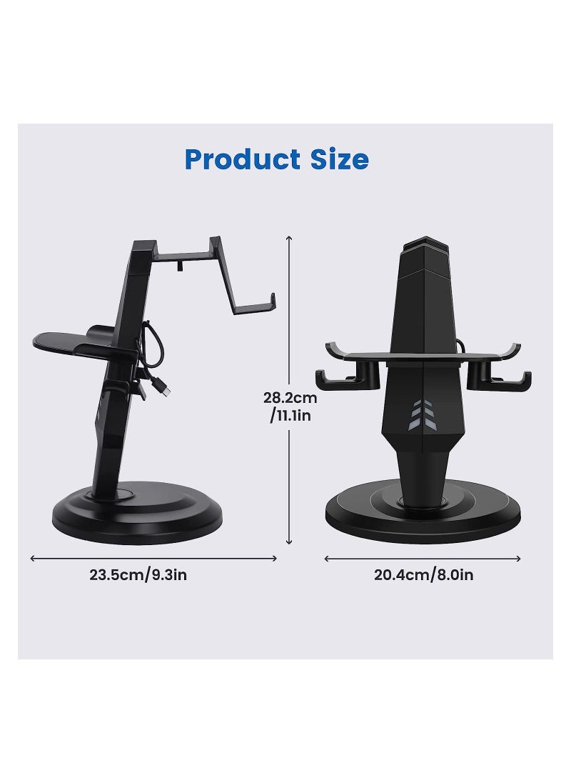 Y&D - VR Stand, Headset Charging Dock Display Touch Controllers Accessories for Oculus Quest, Quest 2,Rift, Rift S, Valve Index, Black - Image 1