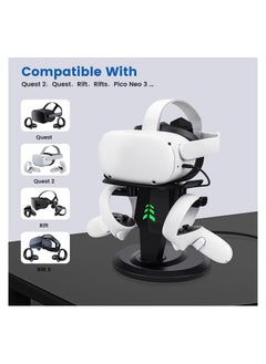 Y&D VR Stand, Headset Charging Dock Display Touch Controllers Accessories for Oculus Quest, Quest 2,Rift, Rift S, Valve Index, Black  - Image 2