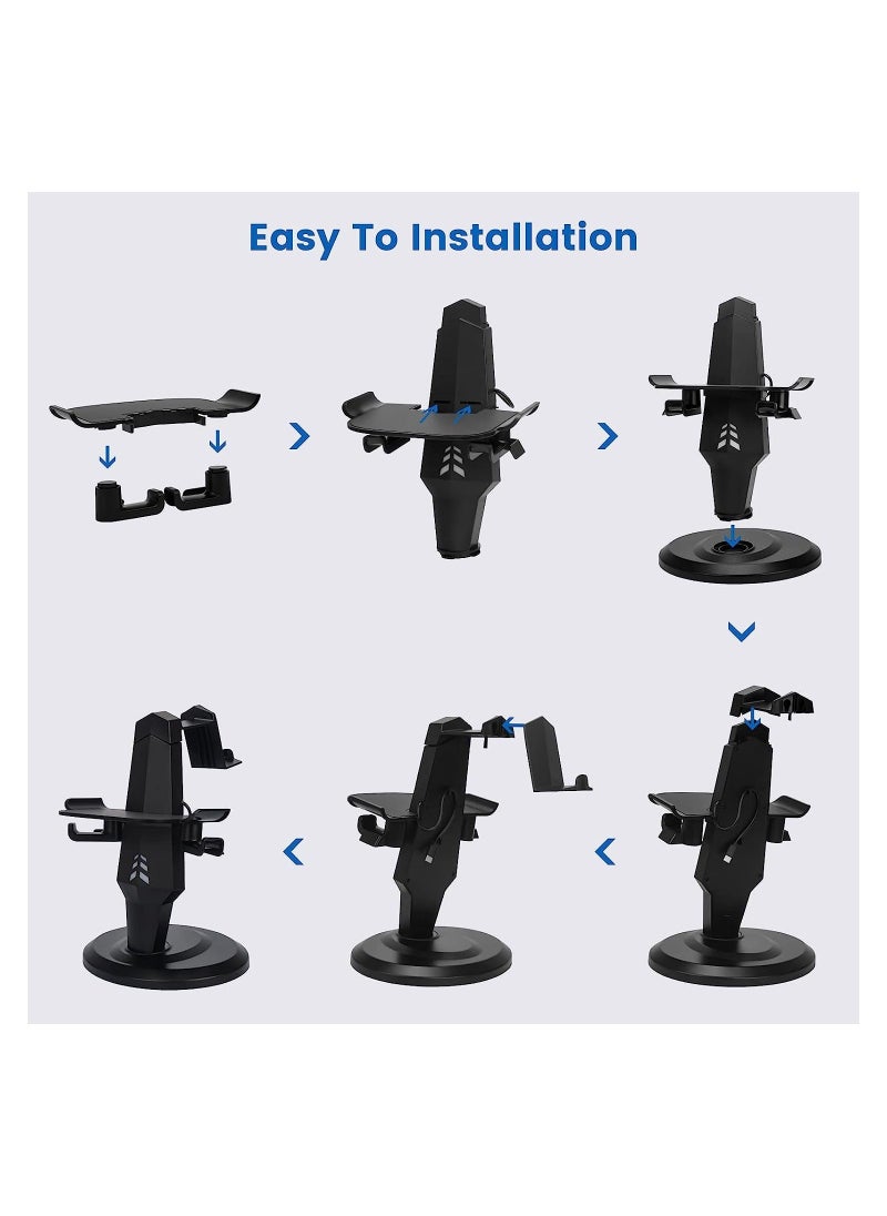 Y&D - VR Stand, Headset Charging Dock Display Touch Controllers Accessories for Oculus Quest, Quest 2,Rift, Rift S, Valve Index, Black - Image 1