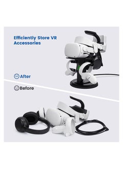 Y&D VR Stand, Headset Charging Dock Display Touch Controllers Accessories for Oculus Quest, Quest 2,Rift, Rift S, Valve Index, Black  - Image 3