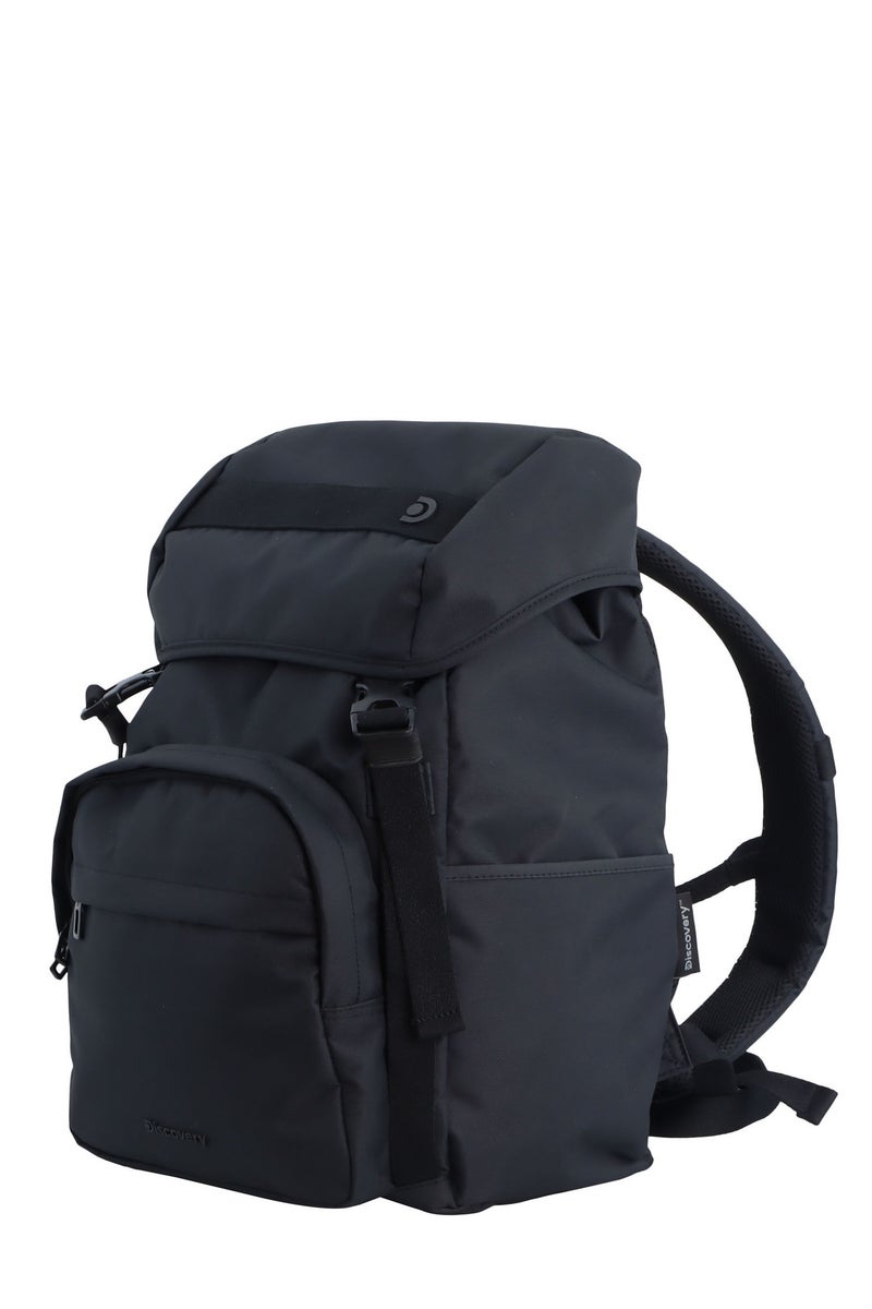 Discovery Discovery Downtown Travel Backpack 26L – Black|RPET Laptop Backpack with Buckle Flap & RFID Protection - Image 2