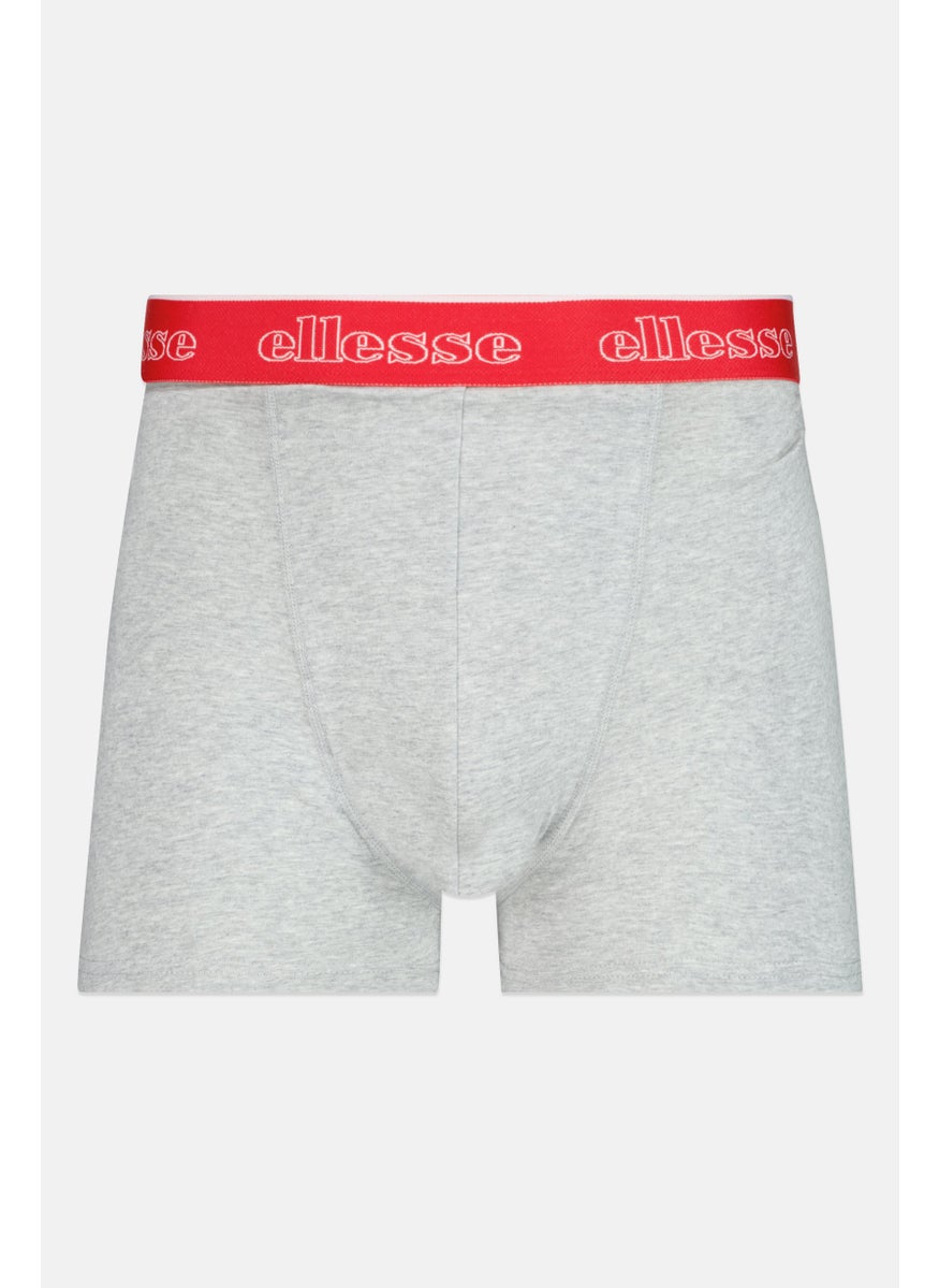Ellesse Men 3 Pieces Brand Logo Trunks, Red/Grey/Navy  - Image 5