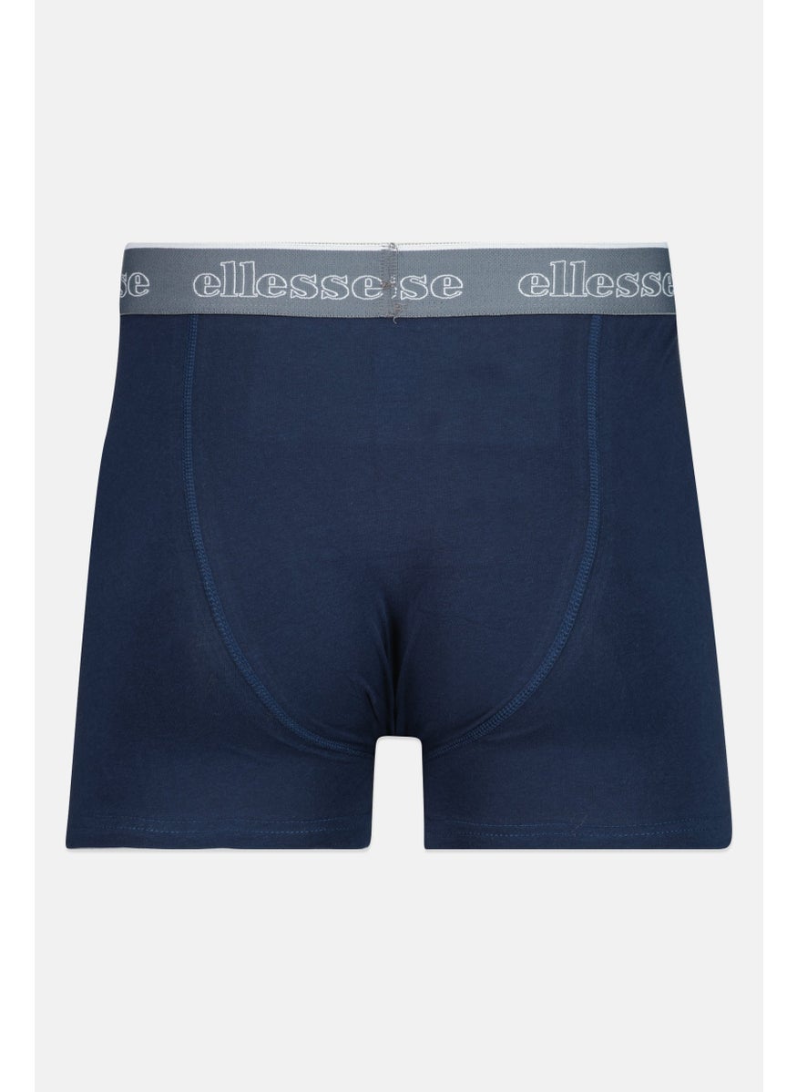 Ellesse Men 3 Pieces Brand Logo Trunks, Red/Grey/Navy  - Image 4