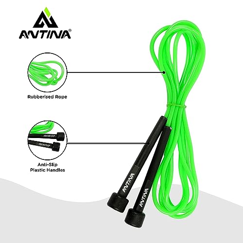 ANTINA Skipping Rope for Men and Women Jumping Rope With Adjustable Height Speed Skipping Rope for Exercise, Gym, Sports Fitness Adjustable Pencil Jump Rope (Green) - Image 4