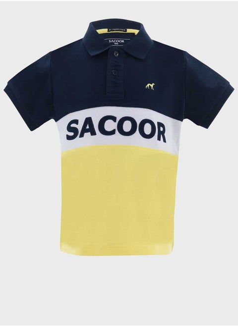 Kids Color Block Polo