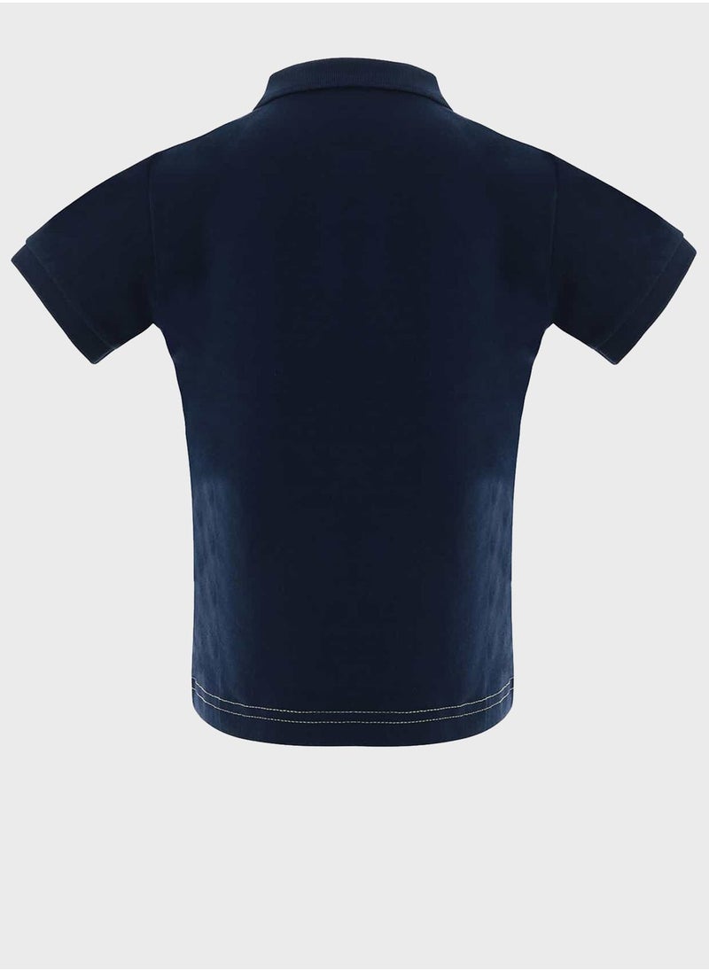 Kids Color Block Polo
