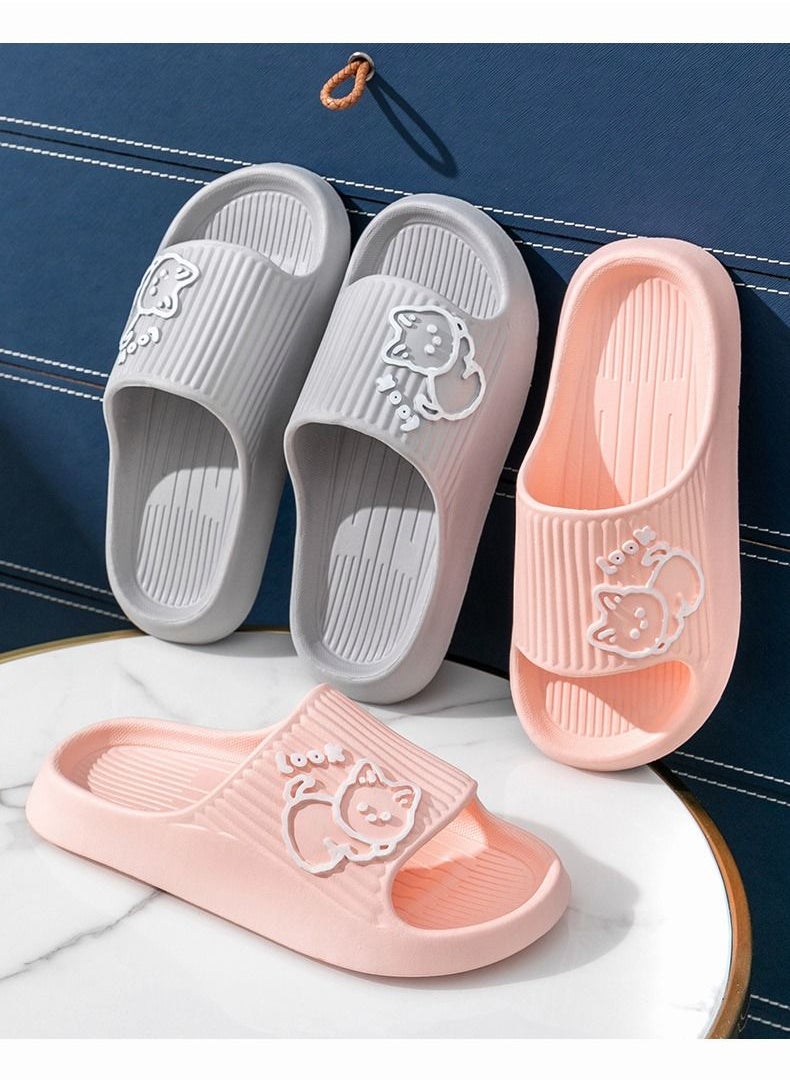 Generic - Bathroom Non Slip Cartoon Lovable Cat Slippers - Image 1
