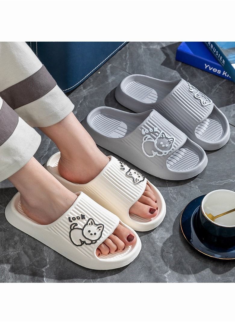 Generic - Bathroom Non Slip Cartoon Lovable Cat Slippers - Image 1