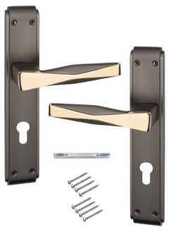 Lozan Pair Of Heavy Duty Door Handles Brown/Golden Colour 