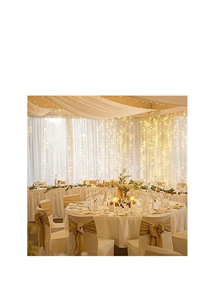 Curtain Fairy Lights Hanging Lights for Bedroom with Remote USB Plug in Curtain Lights for Backdrop Decoration 300 LED Warm White Twinkle Window Lights 8 Modes Waterfall Lights  - Image 2