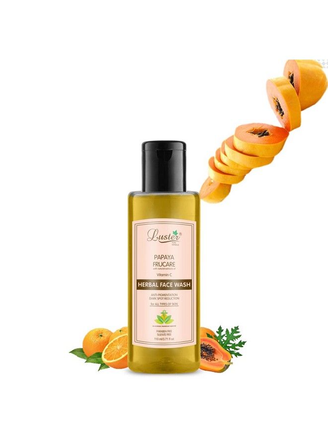 LUSTER Papaya Frucare Face Wash ; Enriched With Vitamin C Extracts ; Herbal Face Wash ; Anti Pigmentation & Dark Spot Reduction ; Paraben Free 110 Ml (Pack Of 2) - Image 3