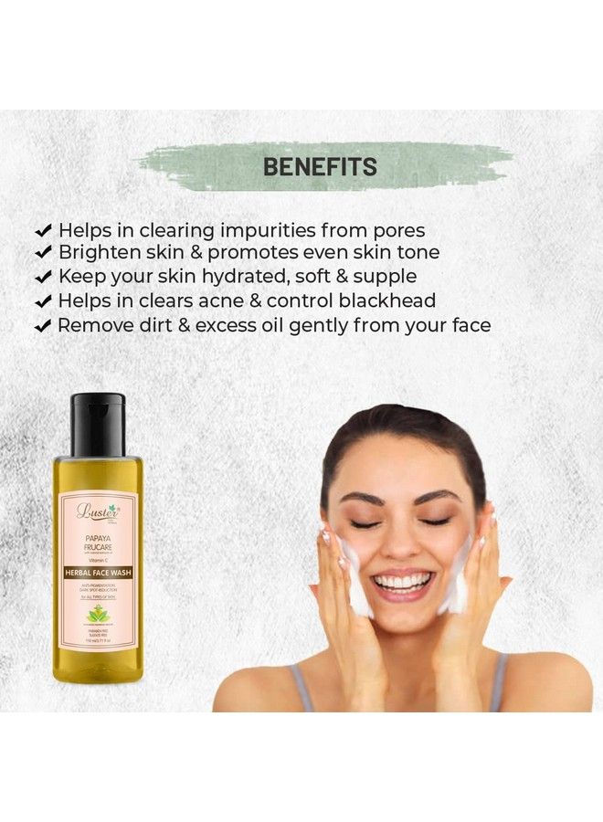 LUSTER Papaya Frucare Face Wash ; Enriched With Vitamin C Extracts ; Herbal Face Wash ; Anti Pigmentation & Dark Spot Reduction ; Paraben Free 110 Ml (Pack Of 2) - Image 4