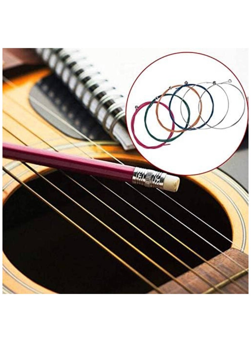 SOLDOUT 6 PCS Set Acoustic Guitar Strings Rainbow Colorful Guitar Strings For Acoustic Folk Guitar Classic Guitar Multi Color (Multicolor, Pack of 6) - Image 1