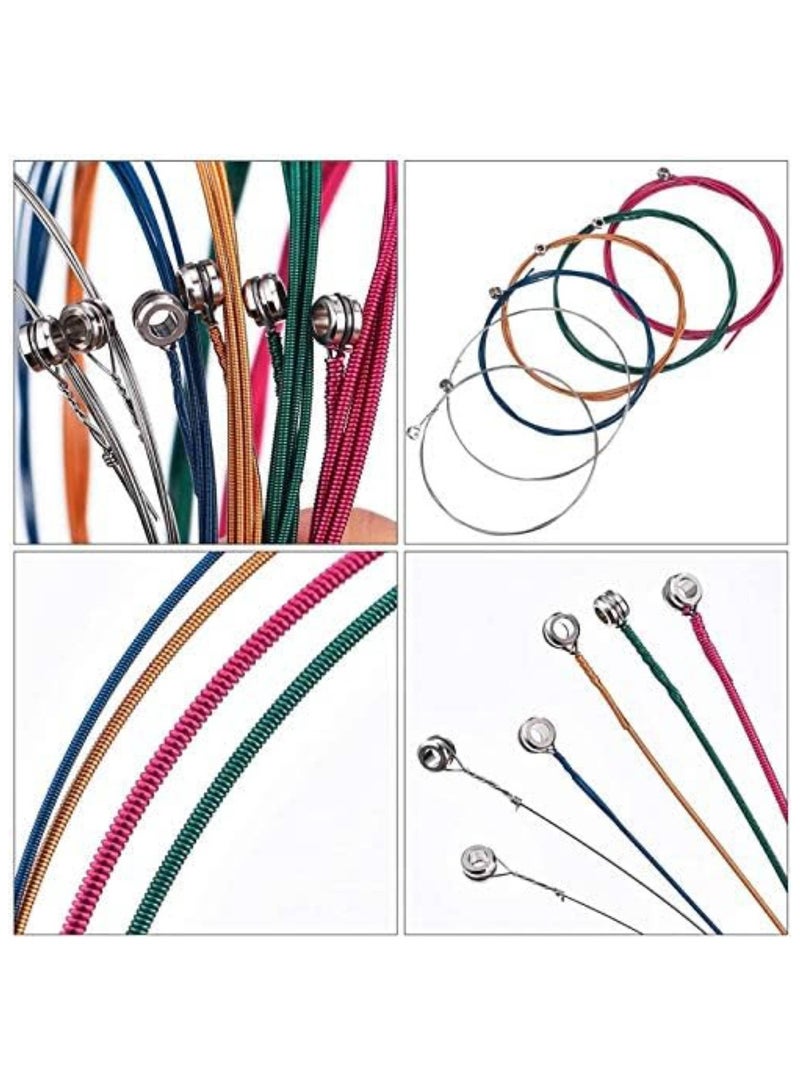SOLDOUT 6 PCS Set Acoustic Guitar Strings Rainbow Colorful Guitar Strings For Acoustic Folk Guitar Classic Guitar Multi Color (Multicolor, Pack of 6) - Image 3