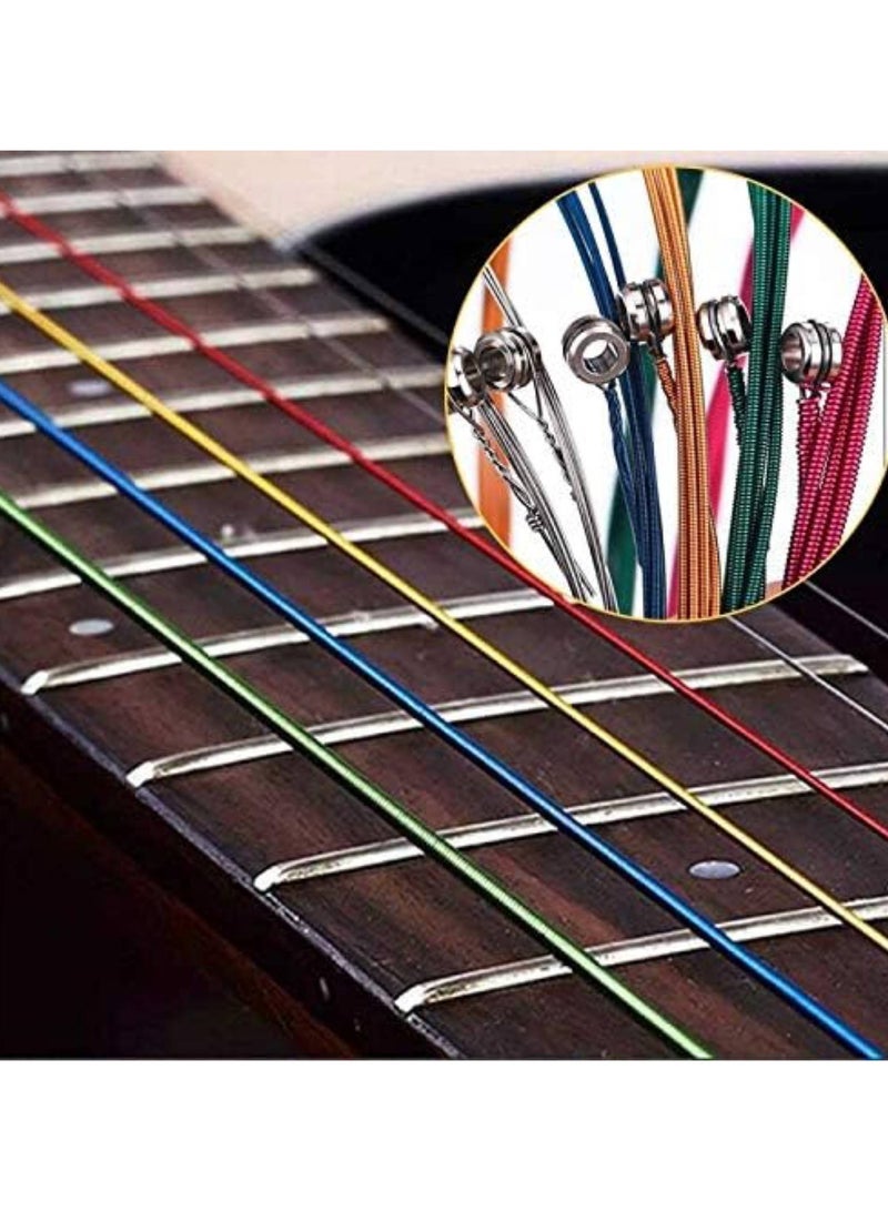 SOLDOUT 6 PCS Set Acoustic Guitar Strings Rainbow Colorful Guitar Strings For Acoustic Folk Guitar Classic Guitar Multi Color (Multicolor, Pack of 6) - Image 4
