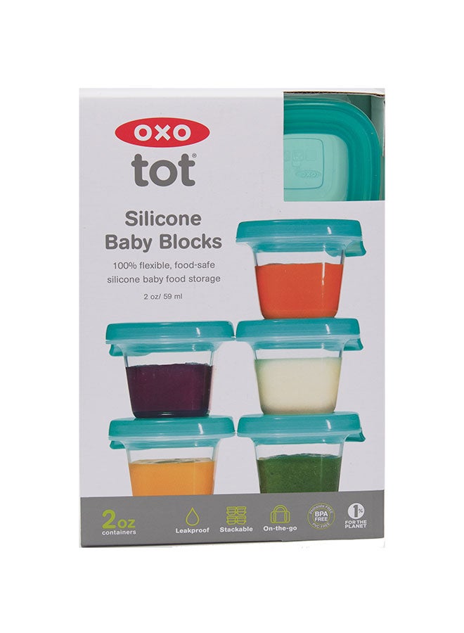 OXO TOT Silicone Baby Blocks, 2 Oz, Teal - Image 4