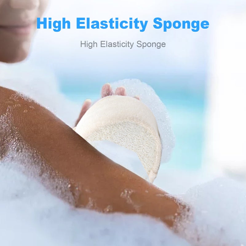 Body Brush: Beige High Elasticity Sponge - Medium Texture Lathers Well, Exfoliating Massage Back Washer for Bath Shower Men and Women - Image 2