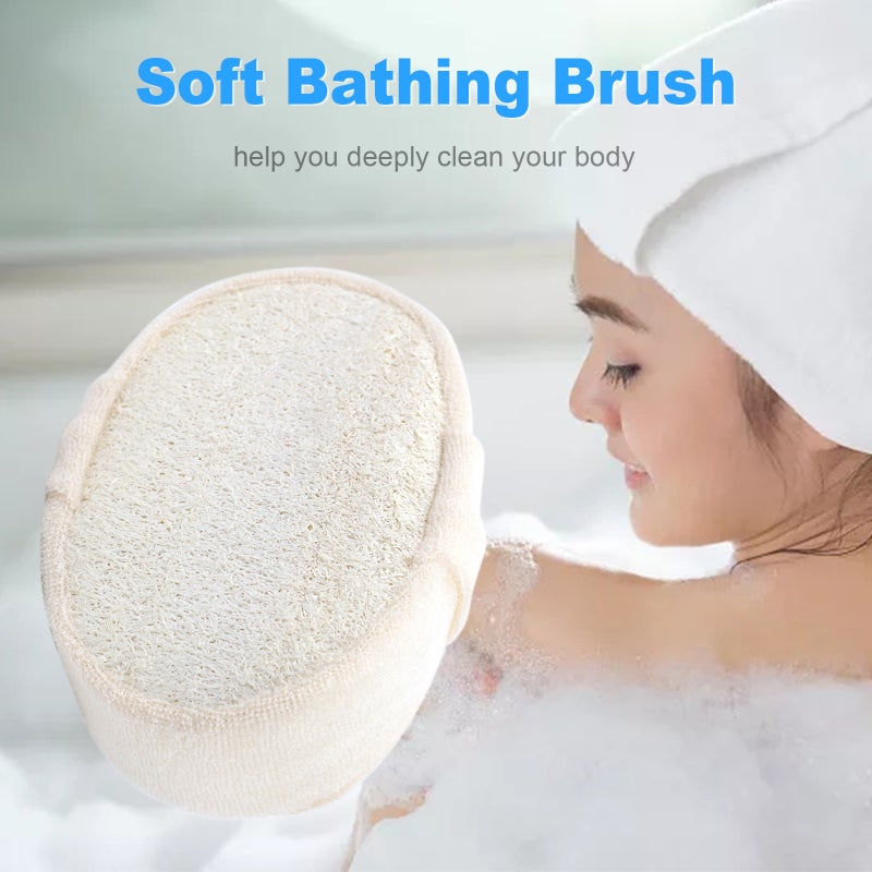Body Brush: Beige High Elasticity Sponge - Medium Texture Lathers Well, Exfoliating Massage Back Washer for Bath Shower Men and Women - Image 5