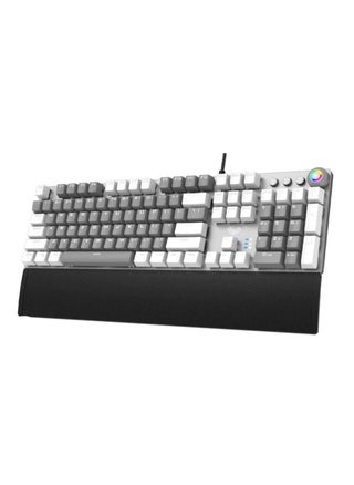AULA F2088 Gray / White Mechanical Gaming Keyboard, with Media Knob, Magnetic Wrist Rest, White LED Backlight, PBT Keycaps, USB Wired PC Games Keyboards 104-Keys for Laptop, Desktop Computer - pzsku/ZD05FF7759BB8291944A7Z/45/_/1681167514/0bdb938d-647a-4d69-8358-99a6eb67259a