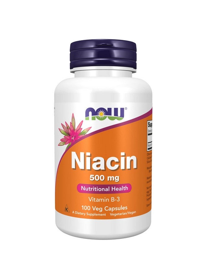 now Supplements Niacin (Vitamin B3) 500 Mg Essential Bgroup Vitamin* Nutritional Health 100 Capsules - Image 2