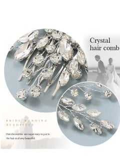 Oasisgalore Silver Crystal Bride Wedding Hair Comb, Bridal Side Clip Hair Accessory for Women and Girls.  - Image 3