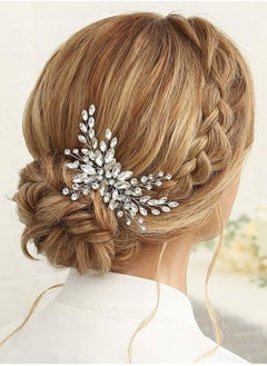 Oasisgalore Silver Crystal Bride Wedding Hair Comb, Bridal Side Clip Hair Accessory for Women and Girls.  - Image 4