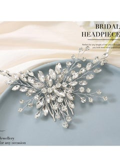 Oasisgalore Silver Crystal Bride Wedding Hair Comb, Bridal Side Clip Hair Accessory for Women and Girls.  - Image 5