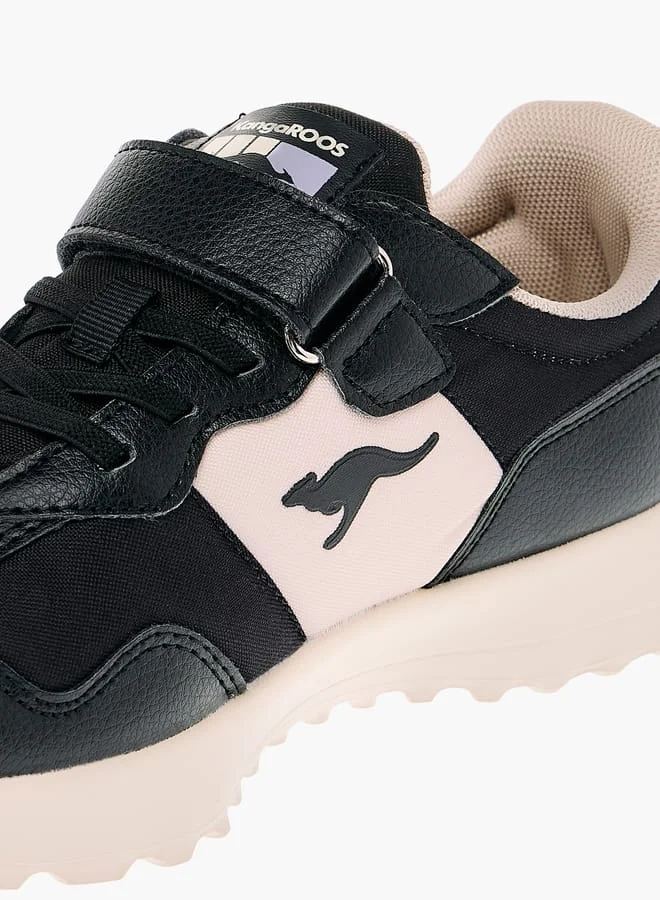 kangaROOS Girls' Colourblock Sports Shoes with Hook and Loop Closure
