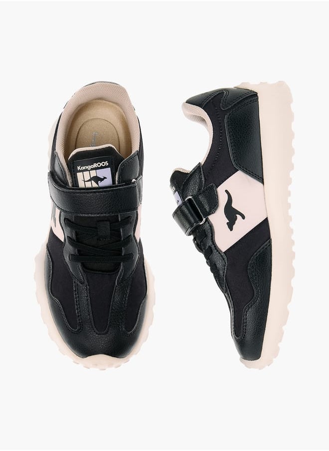 kangaROOS Girls' Colourblock Sports Shoes with Hook and Loop Closure  - Image 1