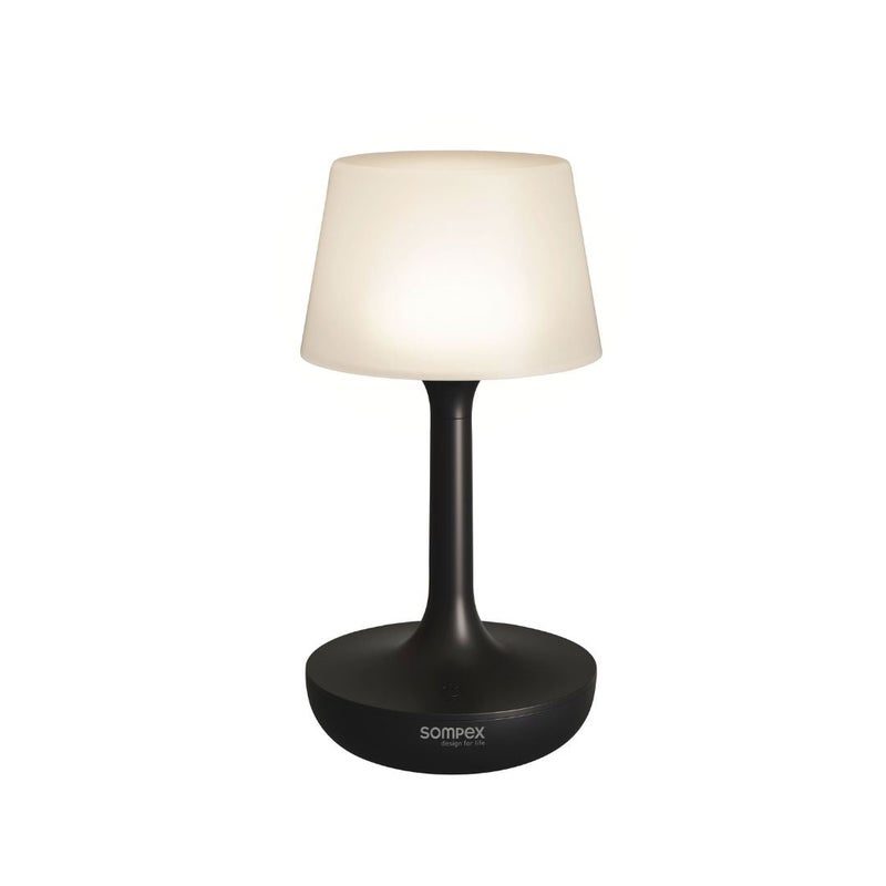 Sompex Ginn Rechargeable Table Lamp | 14 light colours | Stepless dimmable | Dimmer memory function | Indoor & Outdoor | Plastic Material | Battery operated | IP: 44 | 9.4 x 18 cm - Black - Image 1