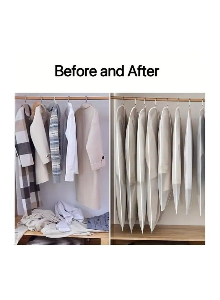4-Pack Clear Garment Storage Bags, Dustproof and Waterproof Hanging Covers for Suits, Coats, Dresses, and Abayas, with Zippered Closure (120X60cm) - Image 4