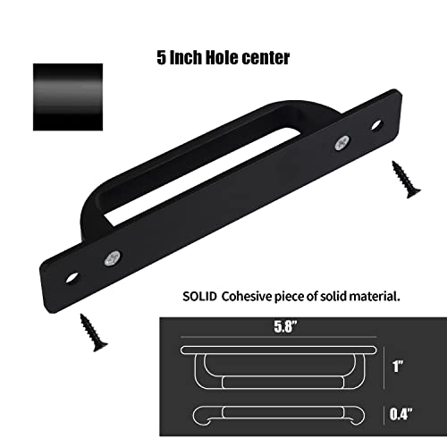 Westablize 2 Pack 5 Inch 128 mm Matte Black Square Cabinet Handles with Base Plate Aluminum Cabinet Pulls Drawer Pulls - Image 4