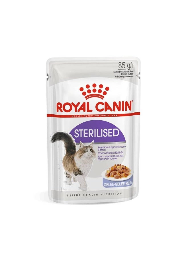 ROYAL CANIN Feline Health Nutrition Sterilised Jelly (WET FOOD - Pouches) 12x85g - Image 2