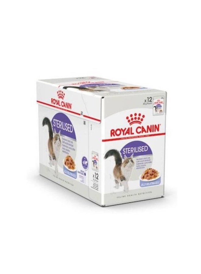 ROYAL CANIN Feline Health Nutrition Sterilised Jelly (WET FOOD - Pouches) 12x85g - Image 3