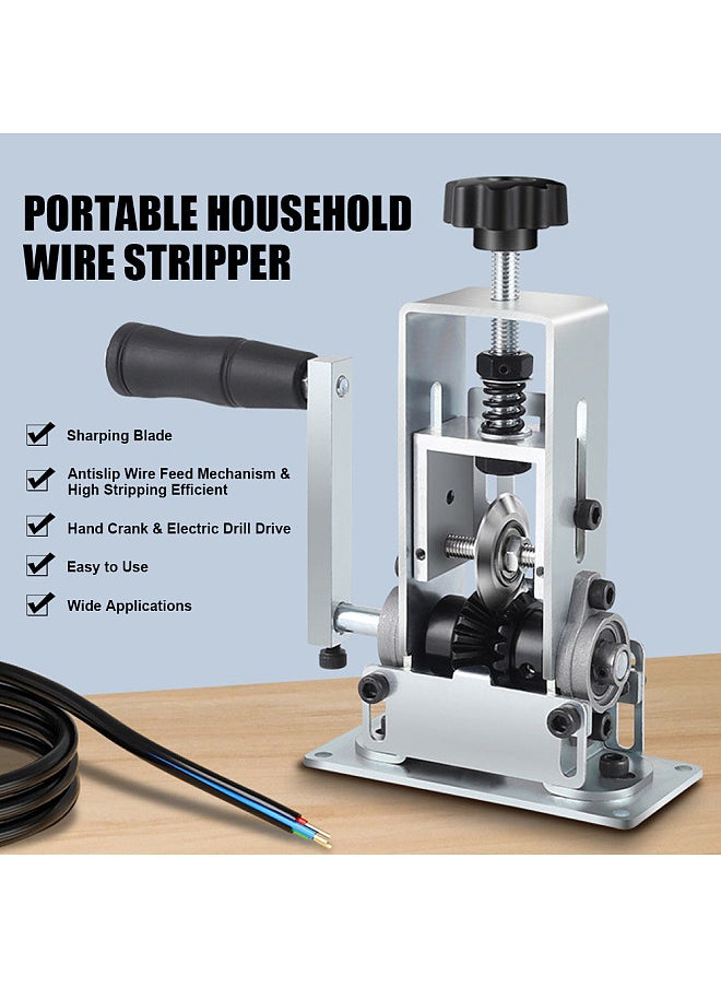 Generic Portable Household Wire Stripper Manual Wire Stripping Tool 1-25mm Cable Electric Peeling Machine with Hand Crank Support Use with Hand Electric Drill  - Image 1