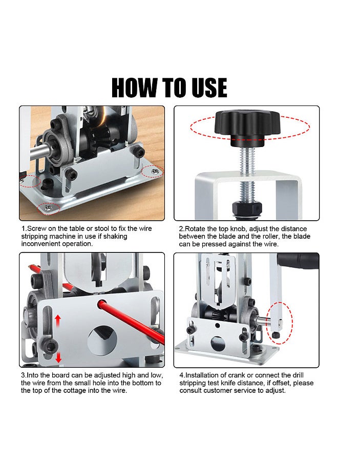 Generic Portable Household Wire Stripper Manual Wire Stripping Tool 1-25mm Cable Electric Peeling Machine with Hand Crank Support Use with Hand Electric Drill  - Image 5