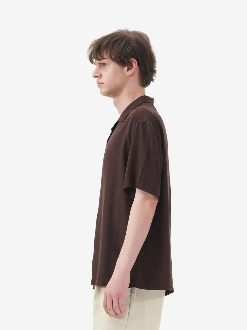 Giesto GIESTO Short Sleeve Linen Blend Shirt with Button Closure