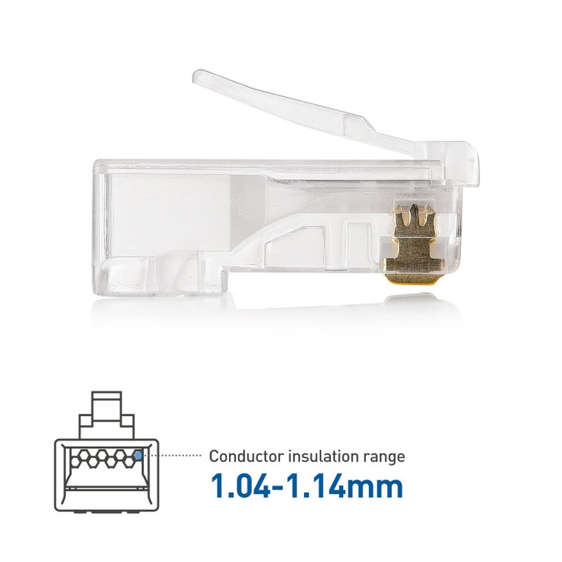 Cable Matters 100-Pack Cat 6 RJ45 Modular Plugs for Large Diameter Cable, 50Âµ Gold Plated, Cat6 RJ45 Connector, Ethernet Connector, Ethernet Ends, Cat6 Connectors - Image 3