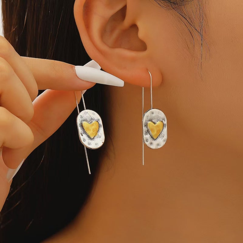 أقراط نسائية رومانسية بوهيمية عتيقة بتصميم قلب - مجوهرات أذن أنيقة للبيع بالجملة - Image 1