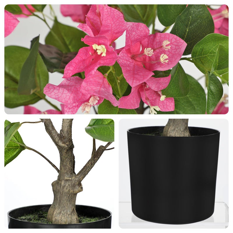 Villa Como 26.3â€ Large Fake Plants Artificial Flowers Bougainvillea Artificial Plants Trees Indoor Pots, Faux Plants Perfect for Home Decor, Living Room Table Decor, Bedroom Shelf Decor, Dining Room Decor - Image 2