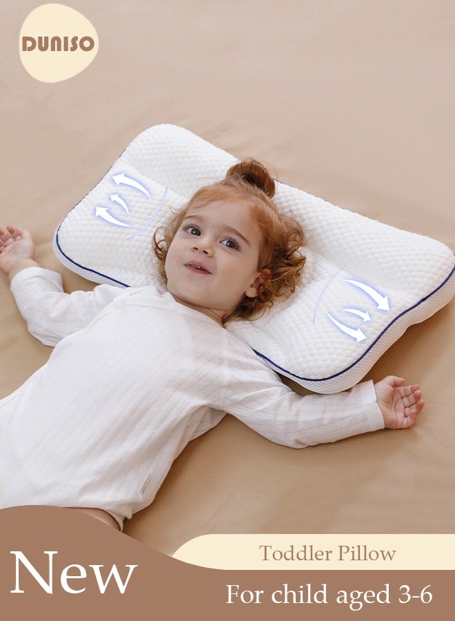 DUNISO 1 pack Kids Sleeping Pillow, Super Comfort Neck Head Pillow for Kids, Contour Support Pillows for Bed Sleeping, Soft and Breathable Pillow for Side Back Stomach Sleeper  - Image 1