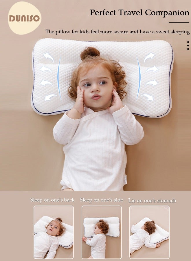 DUNISO 1 pack Kids Sleeping Pillow, Super Comfort Neck Head Pillow for Kids, Contour Support Pillows for Bed Sleeping, Soft and Breathable Pillow for Side Back Stomach Sleeper  - Image 2