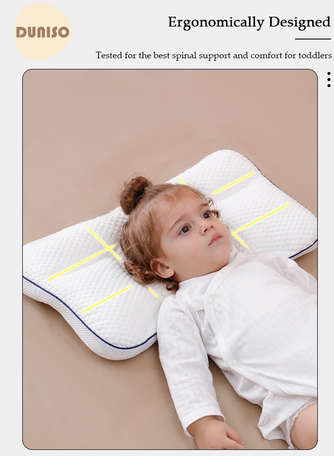 DUNISO 1 pack Kids Sleeping Pillow, Super Comfort Neck Head Pillow for Kids, Contour Support Pillows for Bed Sleeping, Soft and Breathable Pillow for Side Back Stomach Sleeper  - Image 3