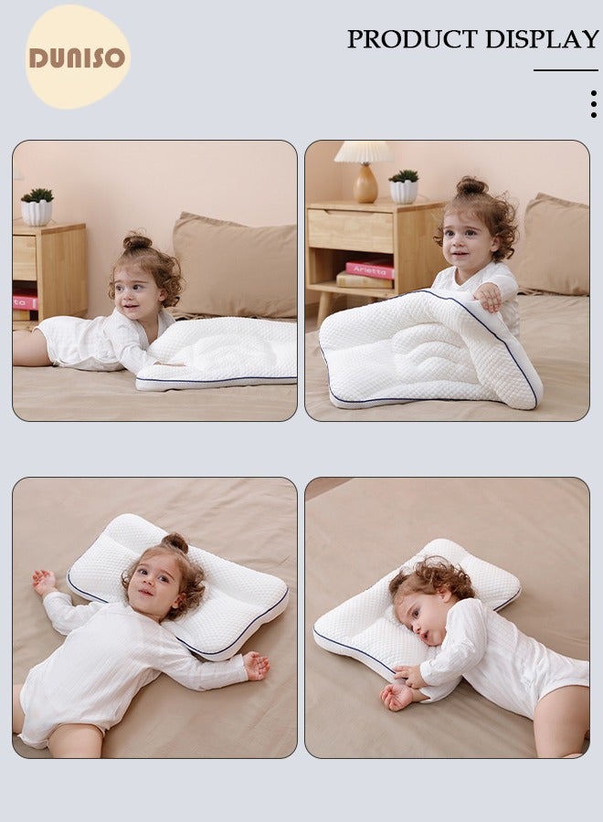 DUNISO 1 pack Kids Sleeping Pillow, Super Comfort Neck Head Pillow for Kids, Contour Support Pillows for Bed Sleeping, Soft and Breathable Pillow for Side Back Stomach Sleeper  - Image 5