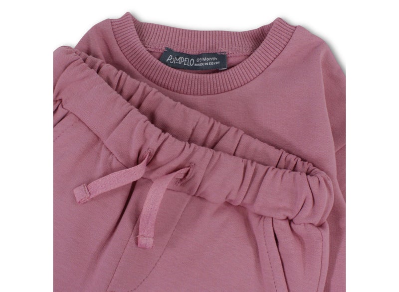 Pompelo Girls Cotton Outfit Set – Dusty Pink - Image 2